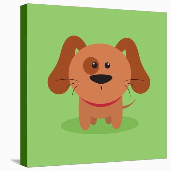 Cute Cartoon Dog-Nestor David Ramos Diaz-Stretched Canvas