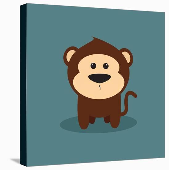 Cute Cartoon Monkey-Nestor David Ramos Diaz-Stretched Canvas