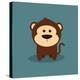 Cute Cartoon Monkey-Nestor David Ramos Diaz-Stretched Canvas