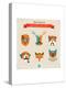 Cute Fashion Hipster Animals & Pets, Set of Vector Icons-Marish-Stretched Canvas