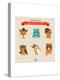 Cute Fashion Hipster Animals & Pets, Set of Vector Icons-Marish-Stretched Canvas