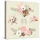 Cute Floral Bouquets, Retro Flowers-Alisa Foytik-Stretched Canvas