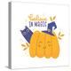 Cute Halloween Image with the Inscription - Believe in Magic and Lovely Pumpkin in Witch Hat and Sp-Svetlana Shamshurina-Premier Image Canvas