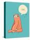 Cute Hand Drawn Sloths, Funny Vector Illustrations, Poster and Greeting Card-Marish-Stretched Canvas