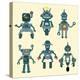 Cute Little Robots Collection - in Vector - Set 1-woodhouse-Stretched Canvas