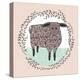 Cute Little Sheep Illustration for Children.-cherry blossom girl-Stretched Canvas