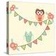 Cute Owls Hanging in Flags-AnaMarques-Stretched Canvas