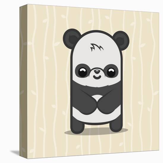 Cute Panda-Jace Grey-Stretched Canvas
