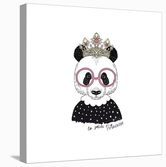 Cute Portrait of Panda Princess-Olga_Angelloz-Stretched Canvas