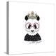 Cute Portrait of Panda Princess-Olga_Angelloz-Stretched Canvas