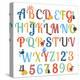 Cute Retro Style Boy Themed Alphabet Set-Pink Pueblo-Stretched Canvas