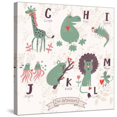 Cute Zoo Alphabet In Vector G H I J K L M Letters Funny Animals In Love Giraffe Hippo Ig Art Print Smilewithjul Art Com