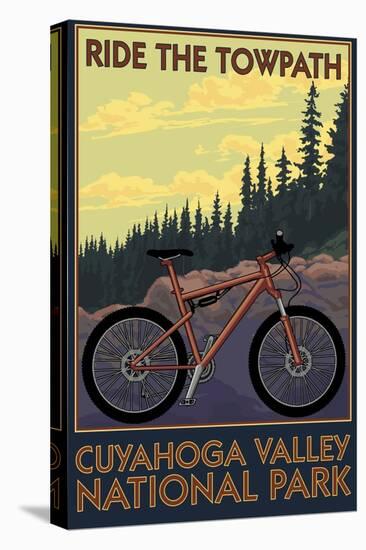 Cuyahoga Valley National Park, Ohio - Mountain Bike-Lantern Press-Stretched Canvas