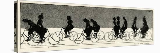 Cycling Silhouette-E. Kneiss-Stretched Canvas