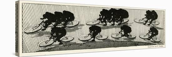 Cycling Silhouette-E. Kneiss-Stretched Canvas