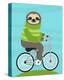 Cycling Sloth-Nancy Lee-Stretched Canvas