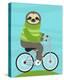 Cycling Sloth-Nancy Lee-Stretched Canvas