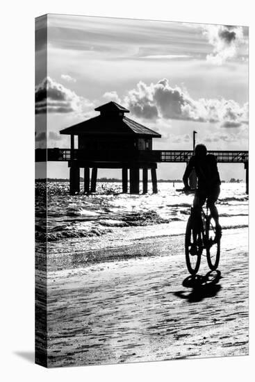 Cyclist on a Florida Beach at Sunset-Philippe Hugonnard-Premier Image Canvas
