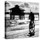 Cyclist on a Florida Beach at Sunset-Philippe Hugonnard-Premier Image Canvas