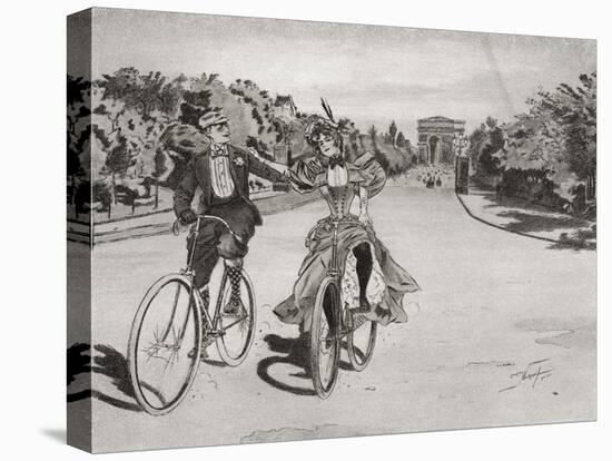 Cyclists on the Way to the Bois Du Boulogne-null-Premier Image Canvas