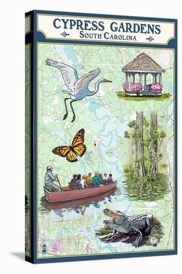 Cypress Gardens, South Carolina - Nautical Chart-Lantern Press-Stretched Canvas