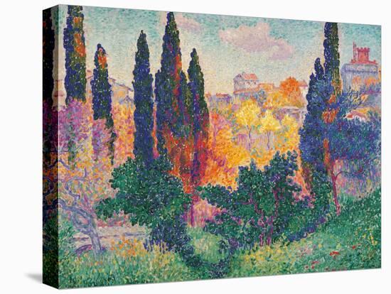 Cypress Trees at Cagnes-Henri Edmond Cross-Stretched Canvas