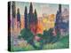 Cypress Trees at Cagnes-Henri Edmond Cross-Stretched Canvas