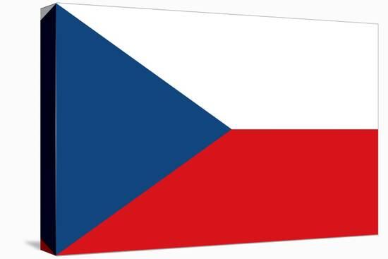 Czech Republic Country Flag - Letterpress-Lantern Press-Stretched Canvas