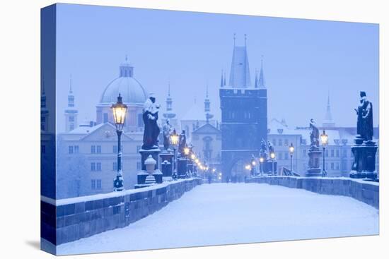 Czech Republic, Prague - Charles Bridge in Winter-null-Premier Image Canvas