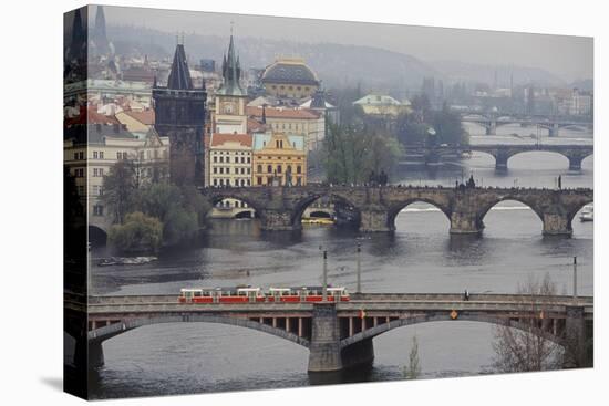 Czech Republic, Prague, View of Vitava River and the Old Town-Ali Kabas-Premier Image Canvas