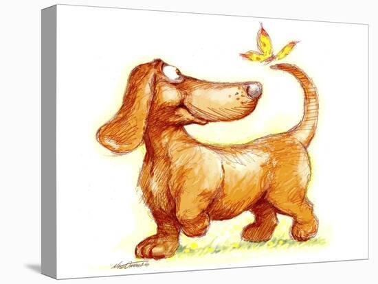 Dachshund and Butterfly-Nate Owens-Premier Image Canvas