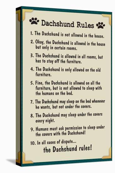 Dachshund House Rules-null-Stretched Canvas