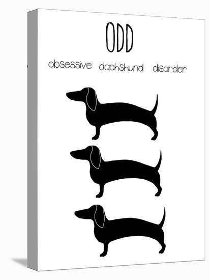 Dachshund With Quote Smaller-Jan Weiss-Stretched Canvas