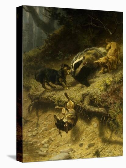 Dachshunds on a Badger-Guido Maffei-Premier Image Canvas