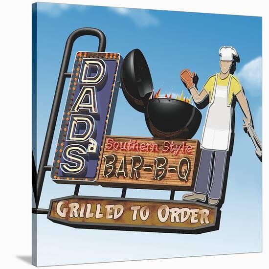 Dad's Southern Style Bar-B-Q-Anthony Ross-Stretched Canvas