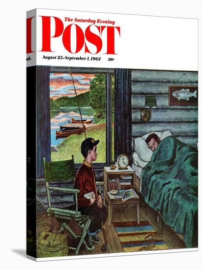 "Dad, the Fish are Biting," Saturday Evening Post Cover, August 25, 1962-Amos Sewell-Premier Image Canvas