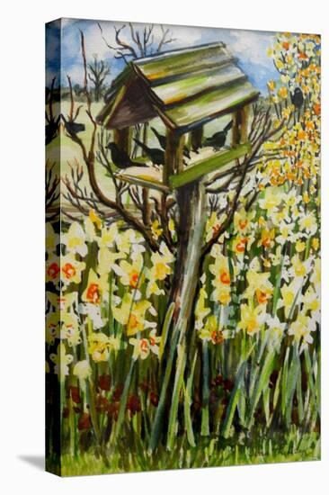 Daffodils, and Birds in the Birdhouse-Joan Thewsey-Premier Image Canvas
