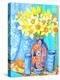 Daffodils and Tulips in an Imani Vase; Oranges and Textiles-Joan Thewsey-Premier Image Canvas