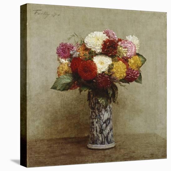 Dahlias in a Chinese Vase, 1874-Eugène Boudin-Premier Image Canvas