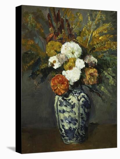 Dahlias in a Delft Vase, 1873-Paul Cézanne-Premier Image Canvas