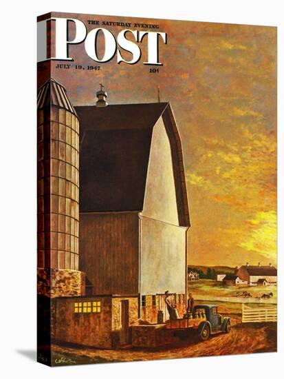 "Dairy Farm," Saturday Evening Post Cover, July 19, 1947-John Atherton-Premier Image Canvas