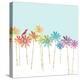 DaisyRainbow    flowers, hummingbird, floral-Robbin Rawlings-Stretched Canvas