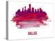 Dallas Skyline Brush Stroke - Red-NaxArt-Stretched Canvas