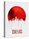 Dallas Skyline Red-null-Stretched Canvas