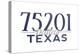 Dallas, Texas - 75201 Zip Code (Blue)-Lantern Press-Stretched Canvas