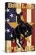 Dallas, Texas - Cowboy and Bucking Bronco-Lantern Press-Stretched Canvas