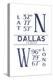 Dallas, Texas - Latitude and Longitude (Blue)-Lantern Press-Stretched Canvas
