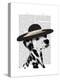 Dalmatian and Brimmed Black Hat-Fab Funky-Stretched Canvas