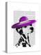 Dalmatian with Purple Wide Brimmed Hat-Fab Funky-Stretched Canvas