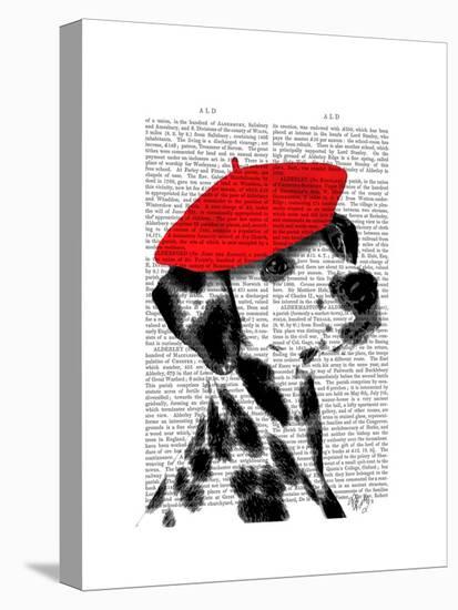 Dalmatian with Red Beret-Fab Funky-Stretched Canvas